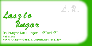 laszlo ungor business card